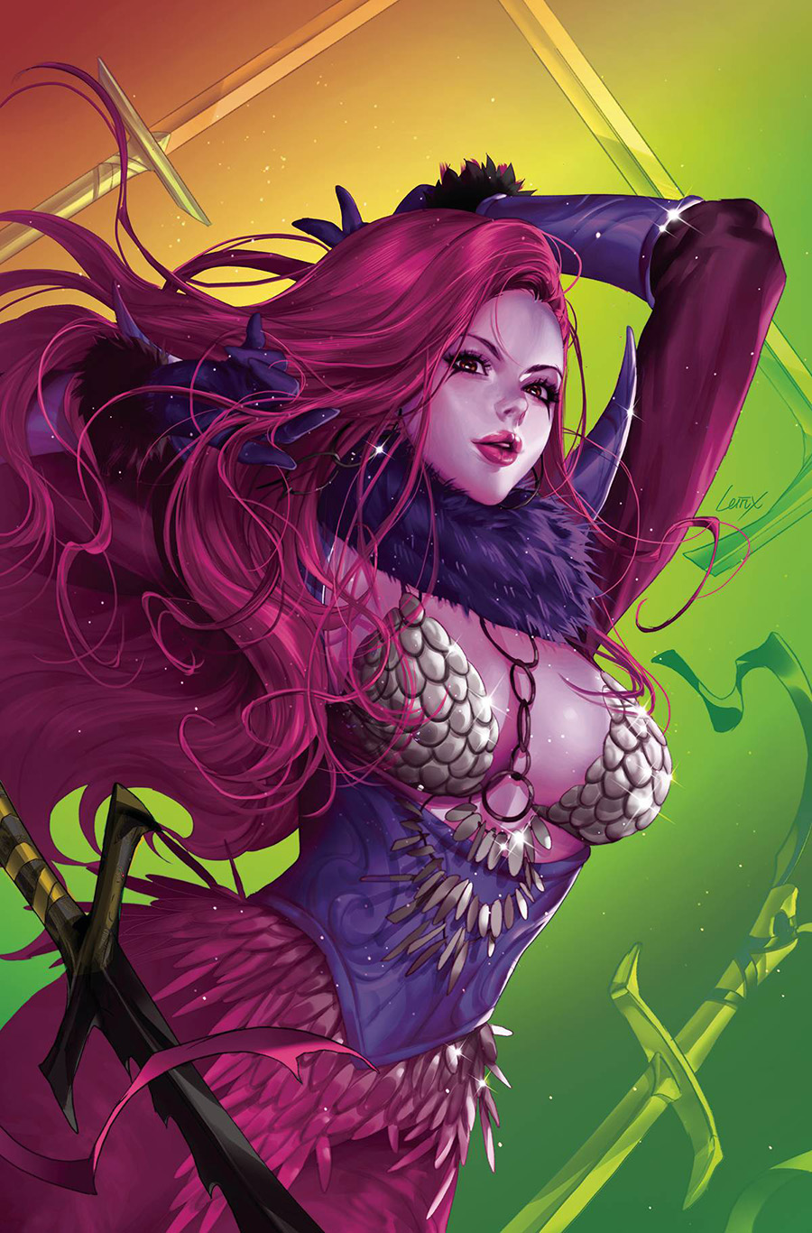 Red Sonja Vol 9 #12 Cover R Incentive Lesley Leirix Li Ultraviolet Virgin Cover