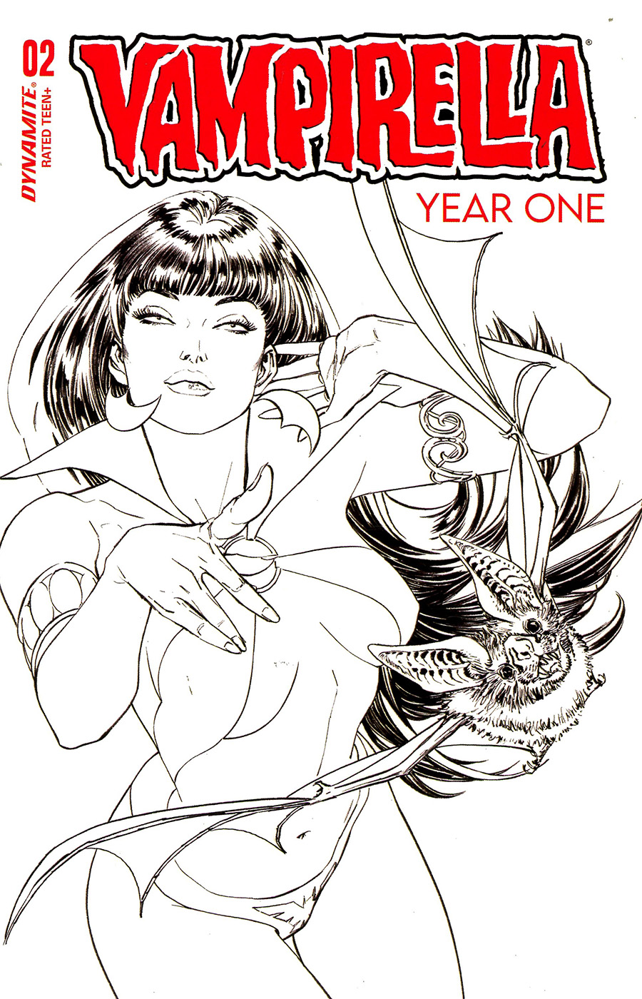 Vampirella Year One #2 Cover Q Incentive Guillem March Black & White Cover