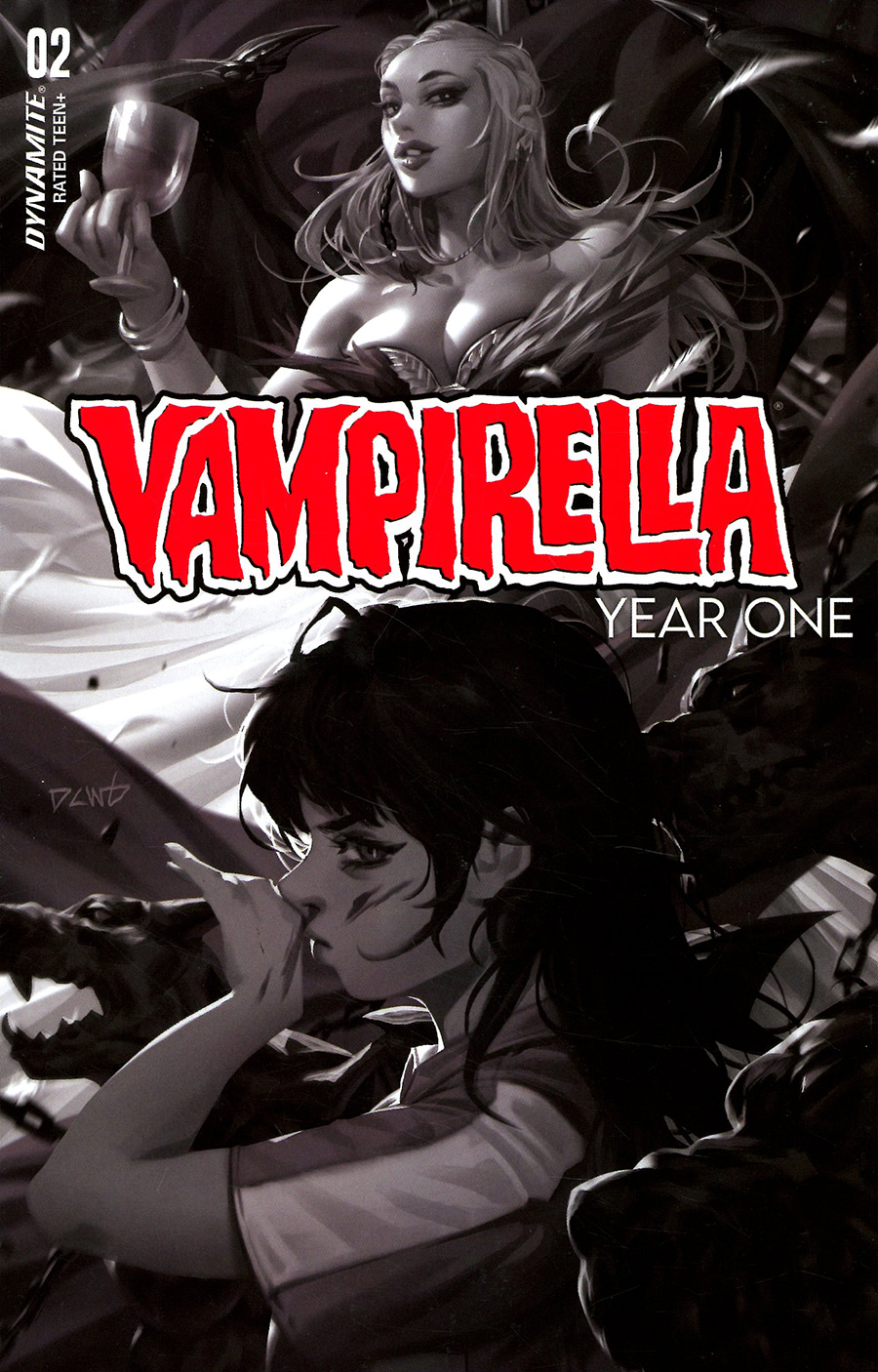 Vampirella Year One #2 Cover R Incentive Derrick Chew Black & White Cover