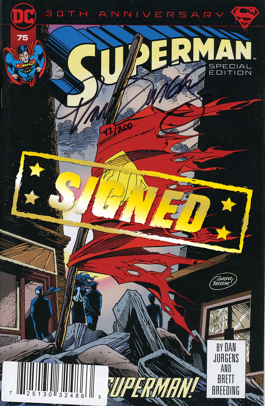 Superman Vol 2 #75 Cover L Special Edition DF Signed By Dan Jurgens