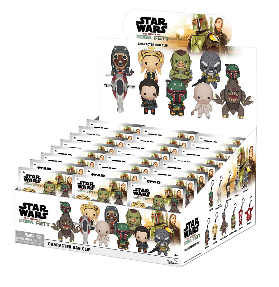 Star Wars Book Of Boba Fett 3D Foam Bag Clip Series 1 Blind Mystery Box 24-Piece Display
