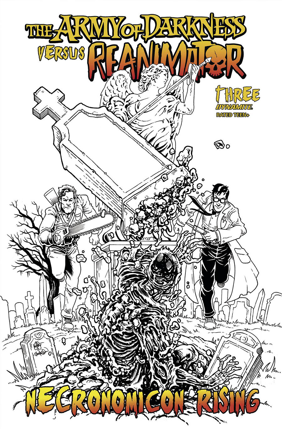 Army Of Darkness vs Reanimator Necronomicon Rising #3 Cover L Incentive Ken Haeser Black & White Cover