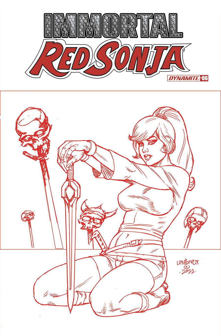 Immortal Red Sonja #6 Cover P Incentive Joseph Michael Linsner Fiery Red Cover