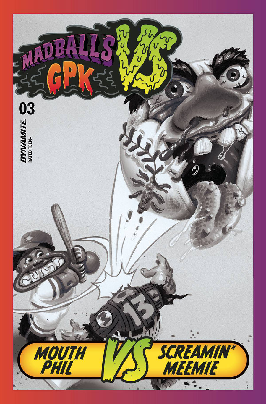 Madballs vs Garbage Pail Kids #3 Cover I Incentive Joe Simko Trading Card Card Stock Black & White Cover
