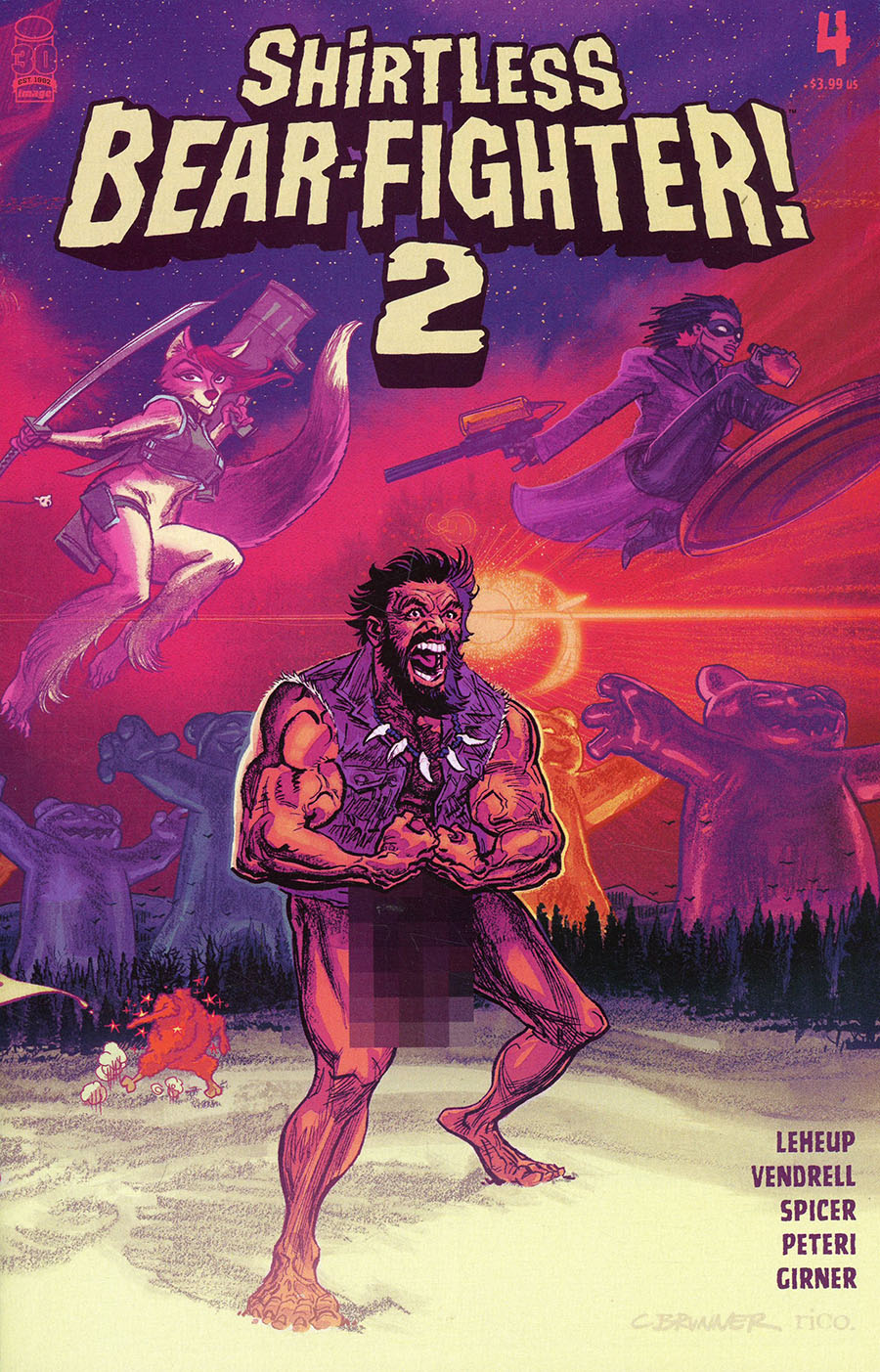 Shirtless Bear-Fighter 2 #4 Cover B Variant Chris Brunner Wraparound Cover