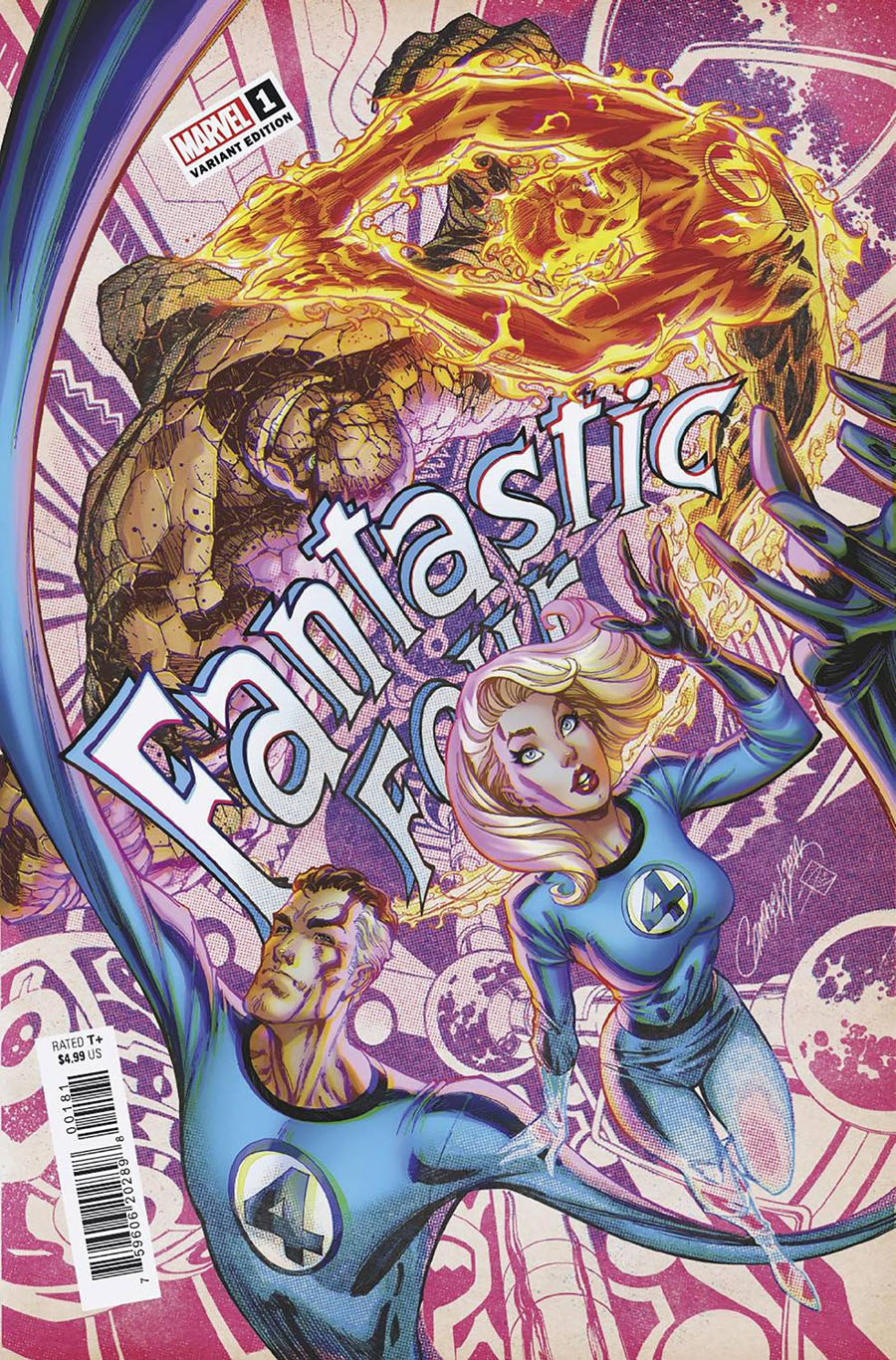 Fantastic Four Vol 7 #1 Cover E Variant J Scott Campbell Anniversary Cover
