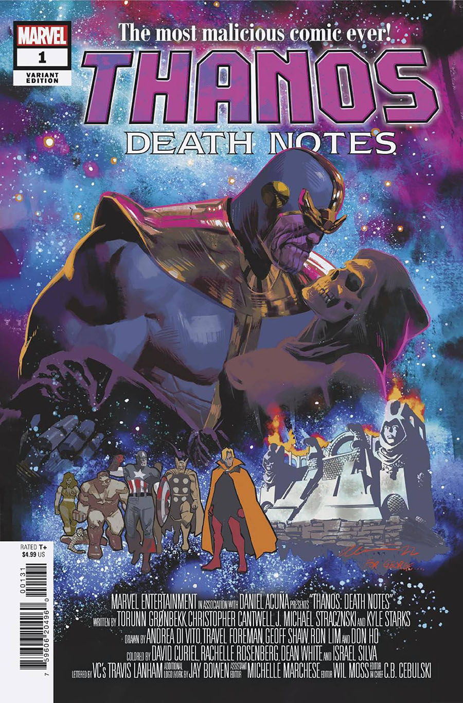 Thanos Death Notes #1 (One Shot) Cover C Variant Daniel Acuna Cover