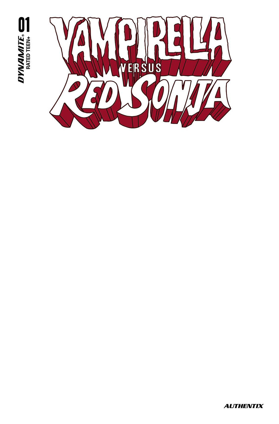 Vampirella vs Red Sonja #1 Cover F Variant Blank Authentix Cover