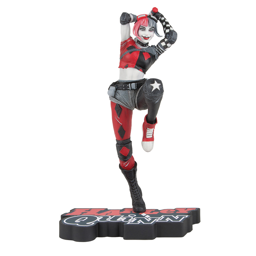 Harley Quinn Red White And Black Statue By Derrick Chew