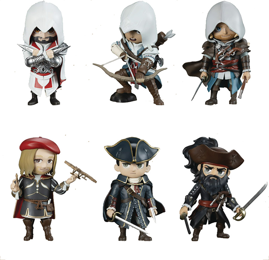 Assassins Creed Chibi Mini Figure Blind Mystery Box 6-Piece Display