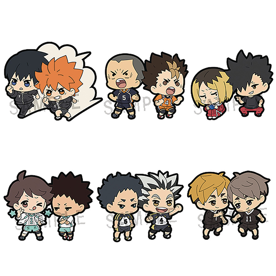 Haikyuu Buddycolle Rubber Mascot 6-Piece Display