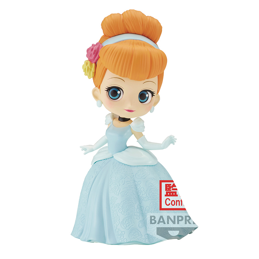 Disney Character Cinderella Flower Style Q-Posket Figure - Version A