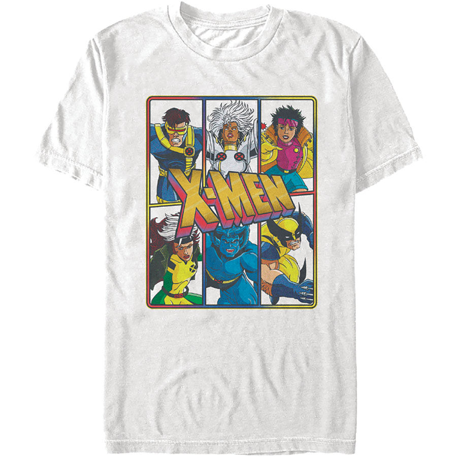 Marvel Heroes X-Men 90s White T-Shirt Large