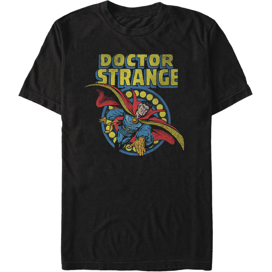 Marvel Heroes Doctor Strange Strange Flight Black T-Shirt Large