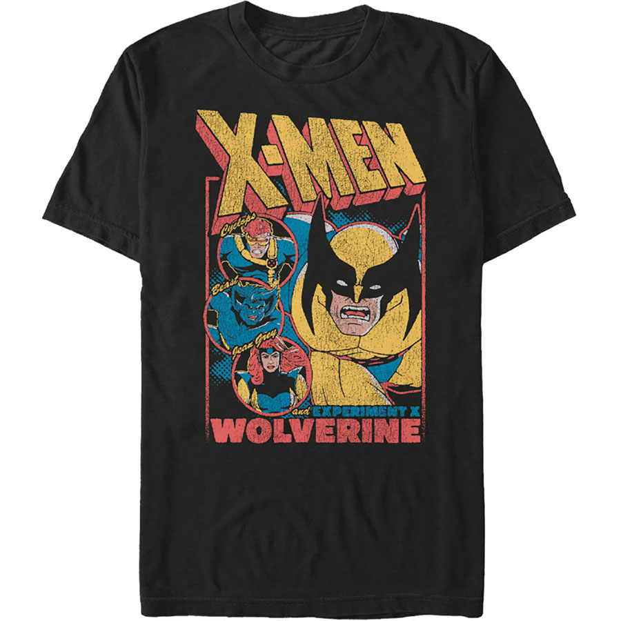 Marvel Heroes X-Men Wolverine Team-Up Time Black T-Shirt Large