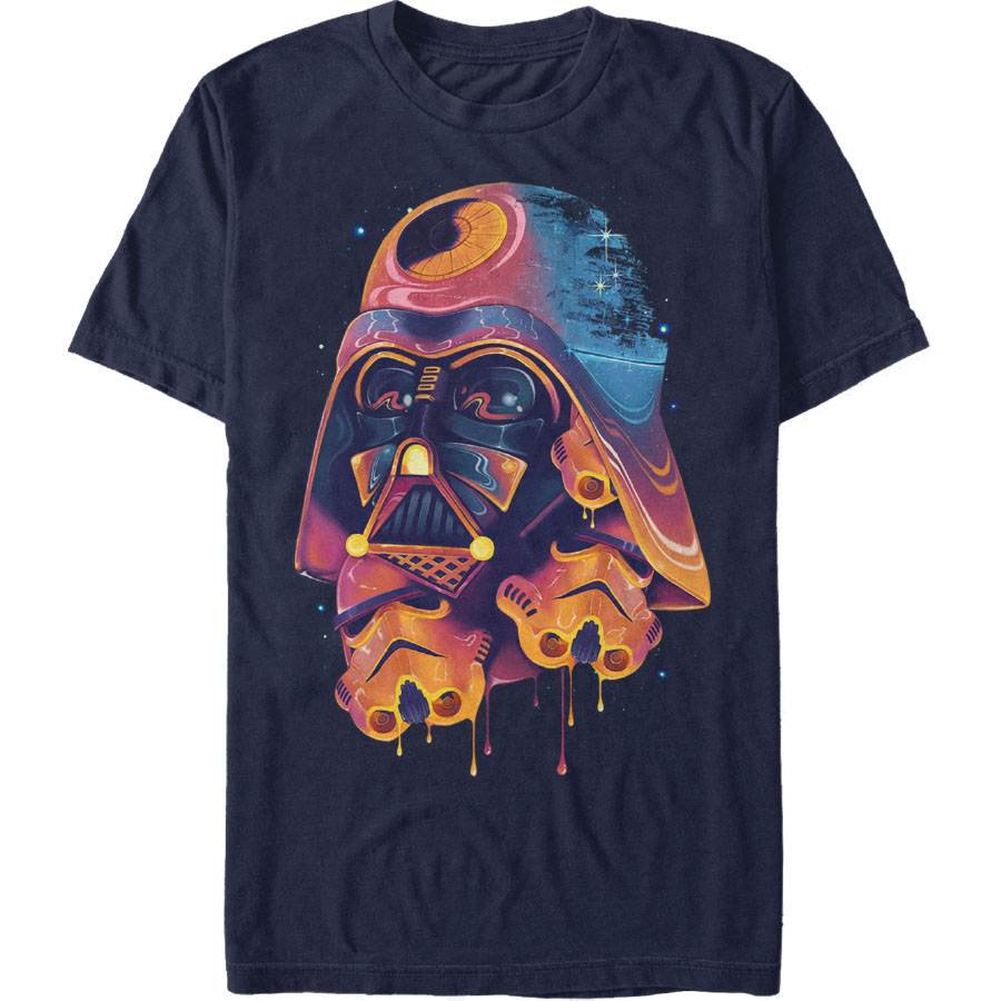 Star Wars Color Melted Vader Navy T-Shirt Large