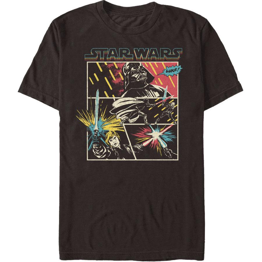 Star Wars Comic Fight Black T-Shirt Large