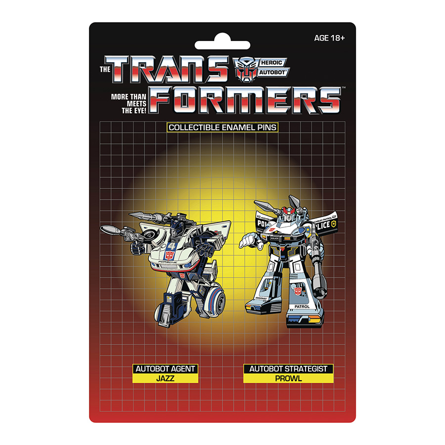 Transformers Jazz & Prowler Retro Pin Set