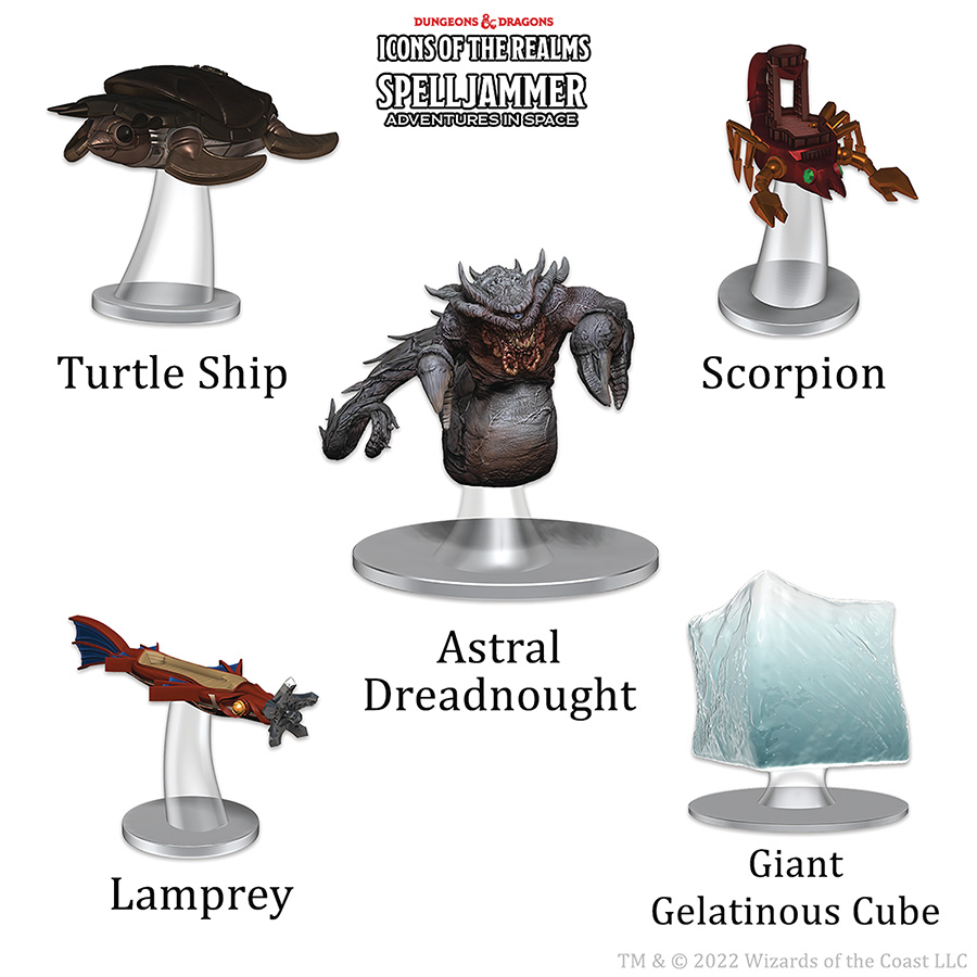 Dungeons & Dragons Icons Of The Realms Spelljammer Ship Scale Miniature Set - Attacks From Deep Space