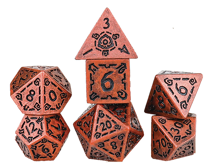 Illusory Metal RPG Dice Set - Copper