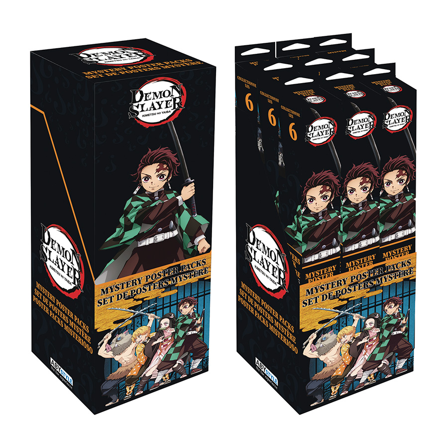 Demon Slayer Kimetsu No Yaiba Mystery Poster Pack Blind Mystery Box 9-Piece Display