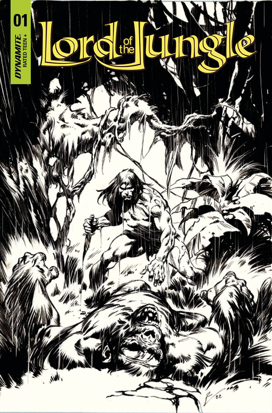 Lord Of The Jungle Vol 2 #1 Cover G Incentive Rob De La Torre Black & White Cover
