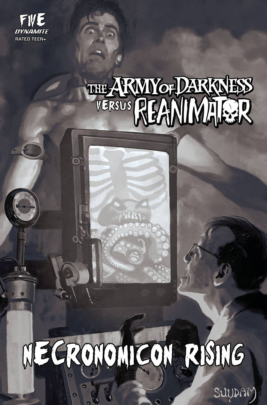 Army Of Darkness vs Reanimator Necronomicon Rising #5 Cover E Incentive Arthur Suydam Black & White Cover