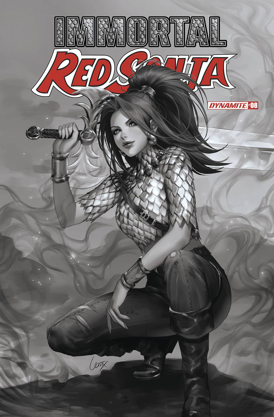 Immortal Red Sonja #8 Cover F Incentive Lesley Leirix Li Black & White Cover