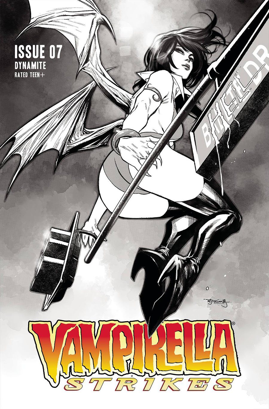 Vampirella Strikes Vol 3 #7 Cover H Incentive Stephen Segovia Black & White Cover
