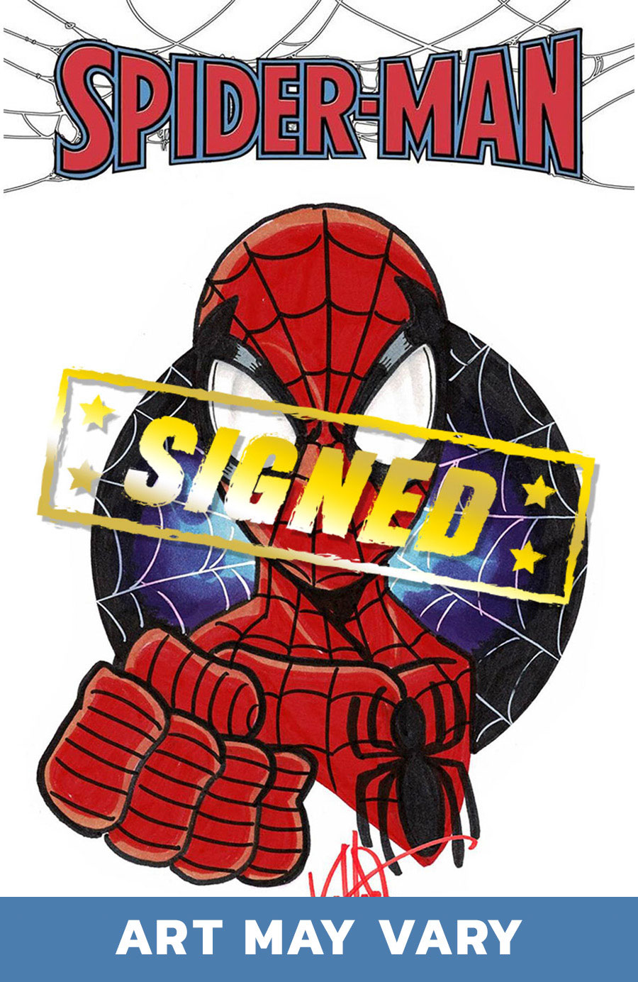 Spider-Man Vol 4 #1 Cover O DF Blank Variant Commissioned Cover Art Signed & Remarked By Ken Haeser With A Hand-Drawn Spider-Man Sketch