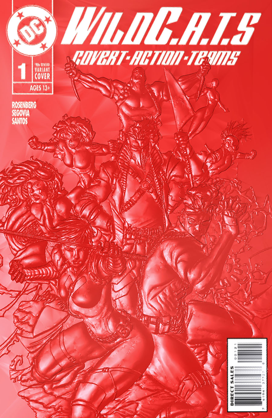 WildCATs Vol 6 #1 Cover E Variant Brett Booth & Sandra Hope 90s Cover Month Foil Multi-Level Embossed Card Stock Cover