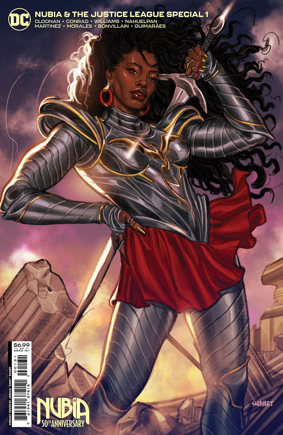 Nubia And The Justice League Special #1 (One Shot) Cover C Variant Joshua Sway Swaby Nubia 50th Anniversary Card Stock Cover