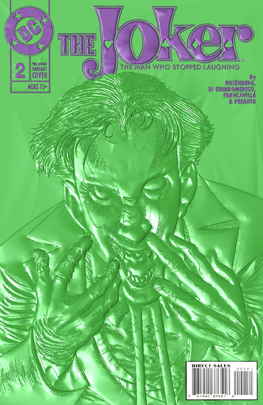Joker The Man Who Stopped Laughing #2 Cover D Variant Kelley Jones 90s Cover Month Foil Multi-Level Embossed Cover (Limit 1 Per Customer)