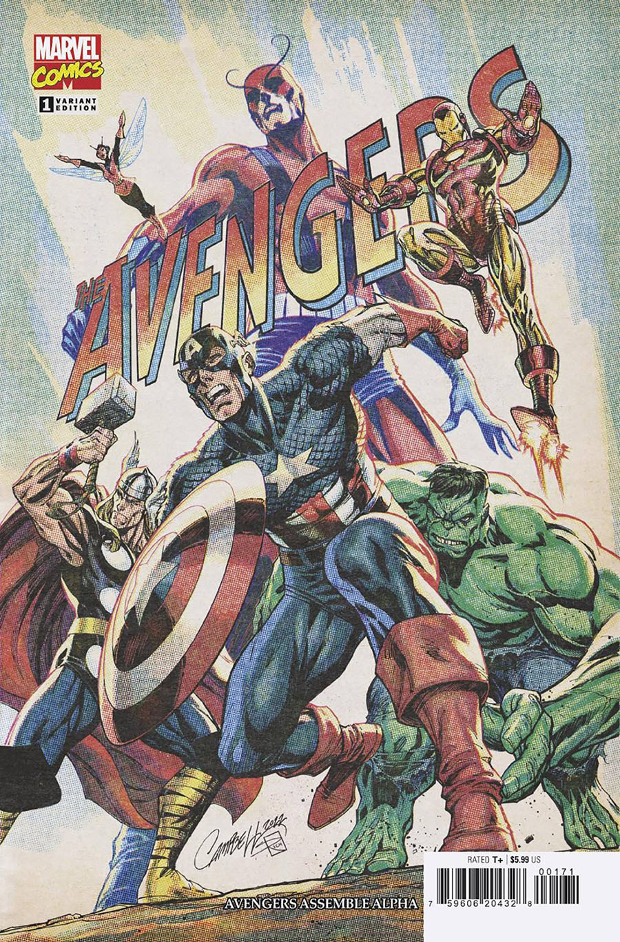 Avengers Assemble Alpha #1 (One Shot) Cover F Incentive J Scott Campbell Retro Anniversary Variant Cover (Avengers Assemble Part 1)