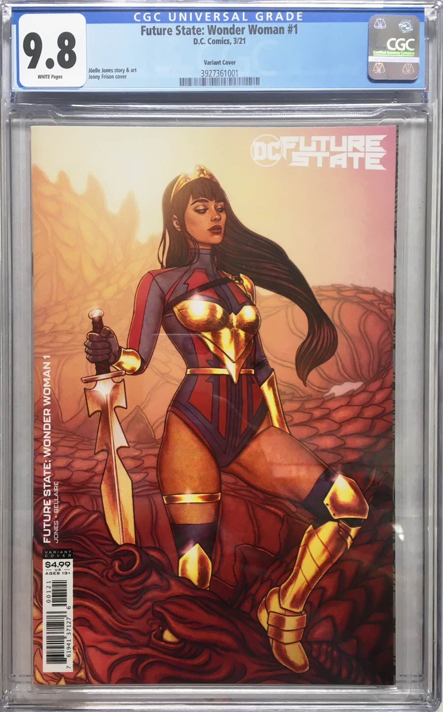 Future State Wonder Woman #1 Cover F CGC 9.8 Variant Jenny Frison Card Stock Cover