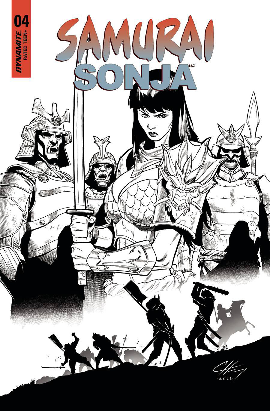 Samurai Sonja #4 Cover N Incentive Clayton Henry Black & White Cover