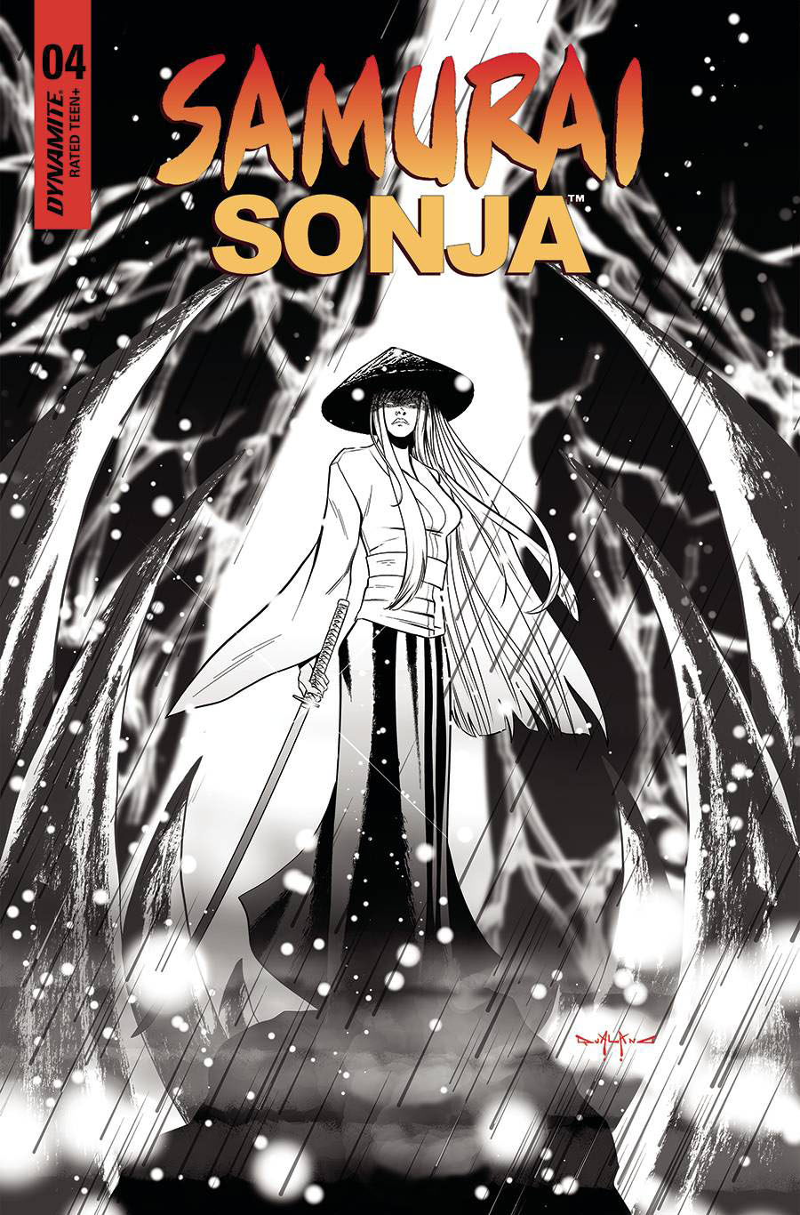 Samurai Sonja #4 Cover P Incentive Pasquale Qualano Black & White Cover