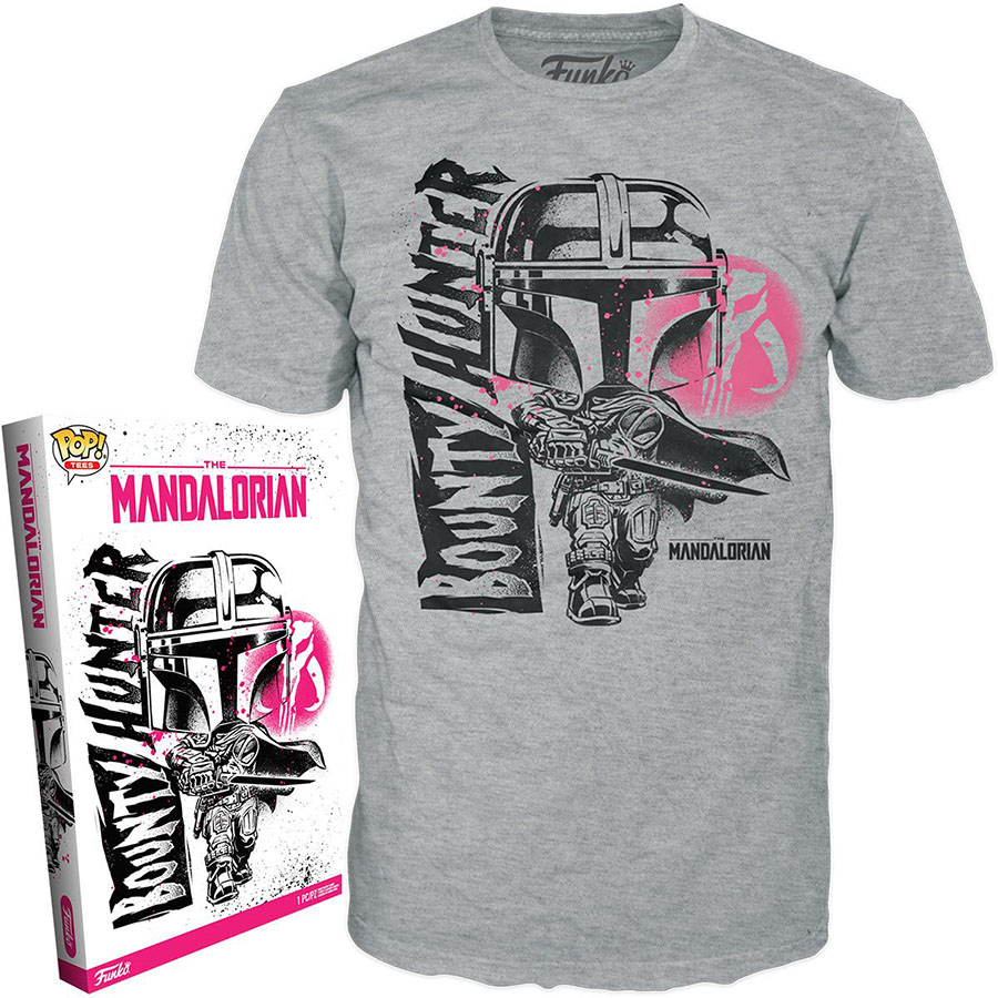 POP Boxed Tee Star Wars The Mandalorian Mando T-Shirt Large