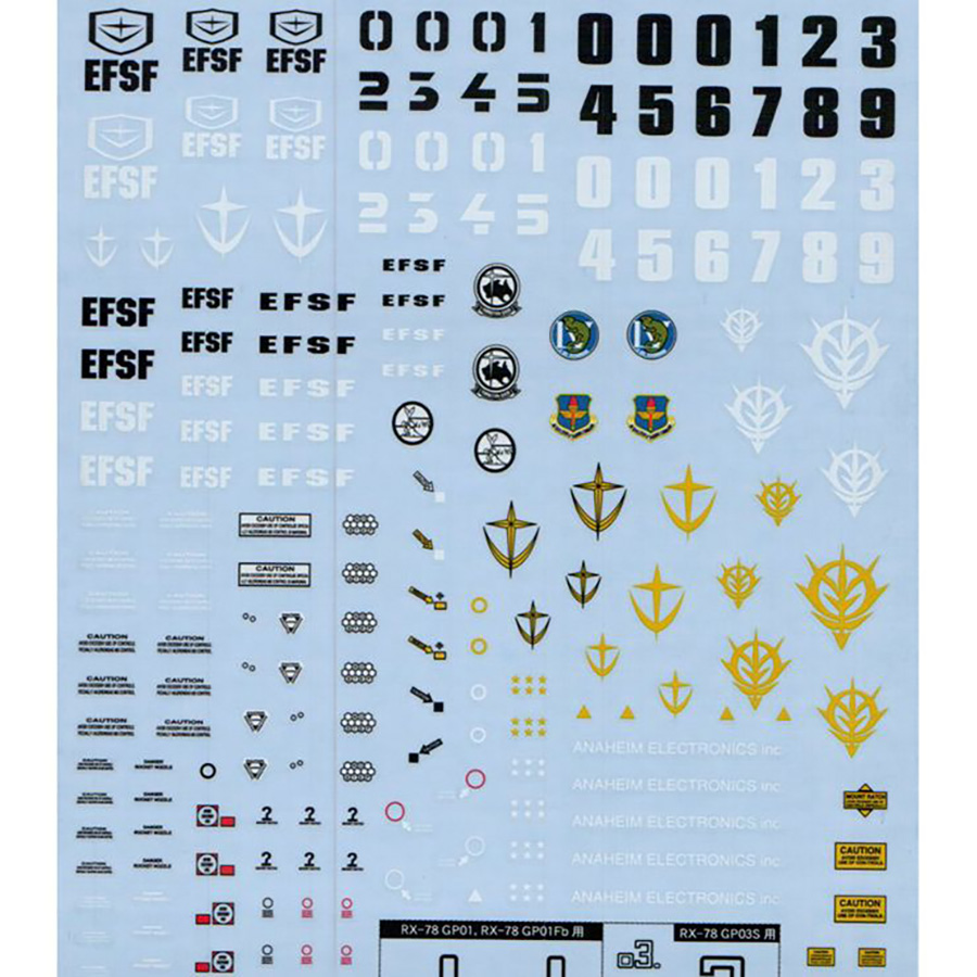 Gundam Decal - Bag Of 6 Units - #024 1/100 Mobile Suit Gundam 0083 Decal Set