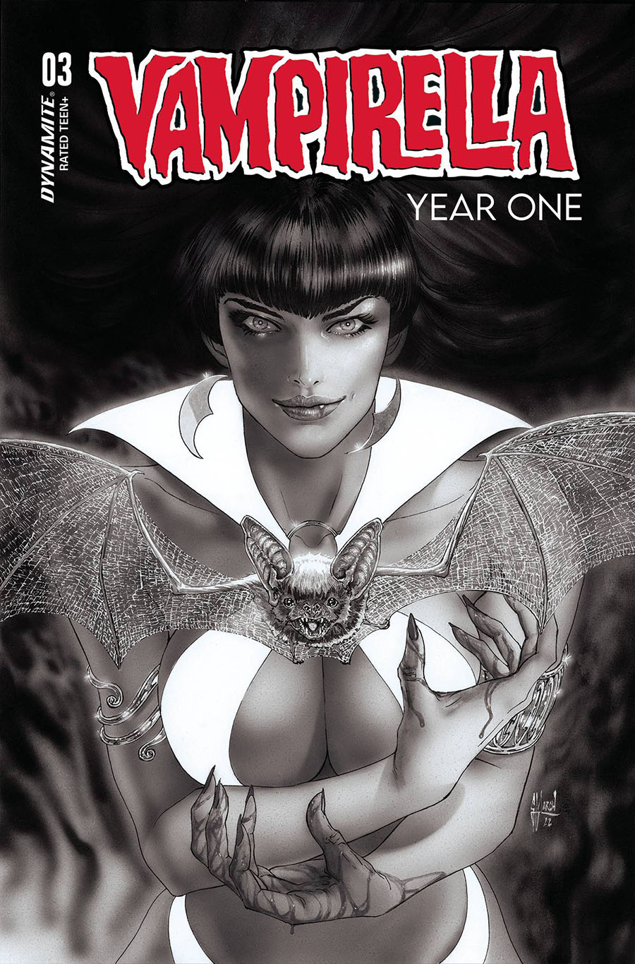 Vampirella Year One #3 Cover Q Incentive Guillem March Black & White Cover