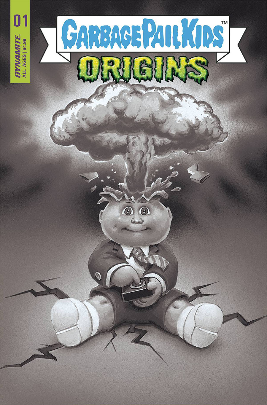 Garbage Pail Kids Origins #1 Cover S Incentive Trading Card Black & White Cover