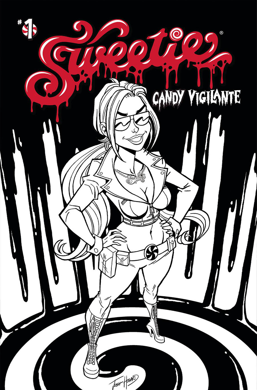 Sweetie Candy Vigilante #1 Cover I Incentive Josh Howard Black & White Cover
