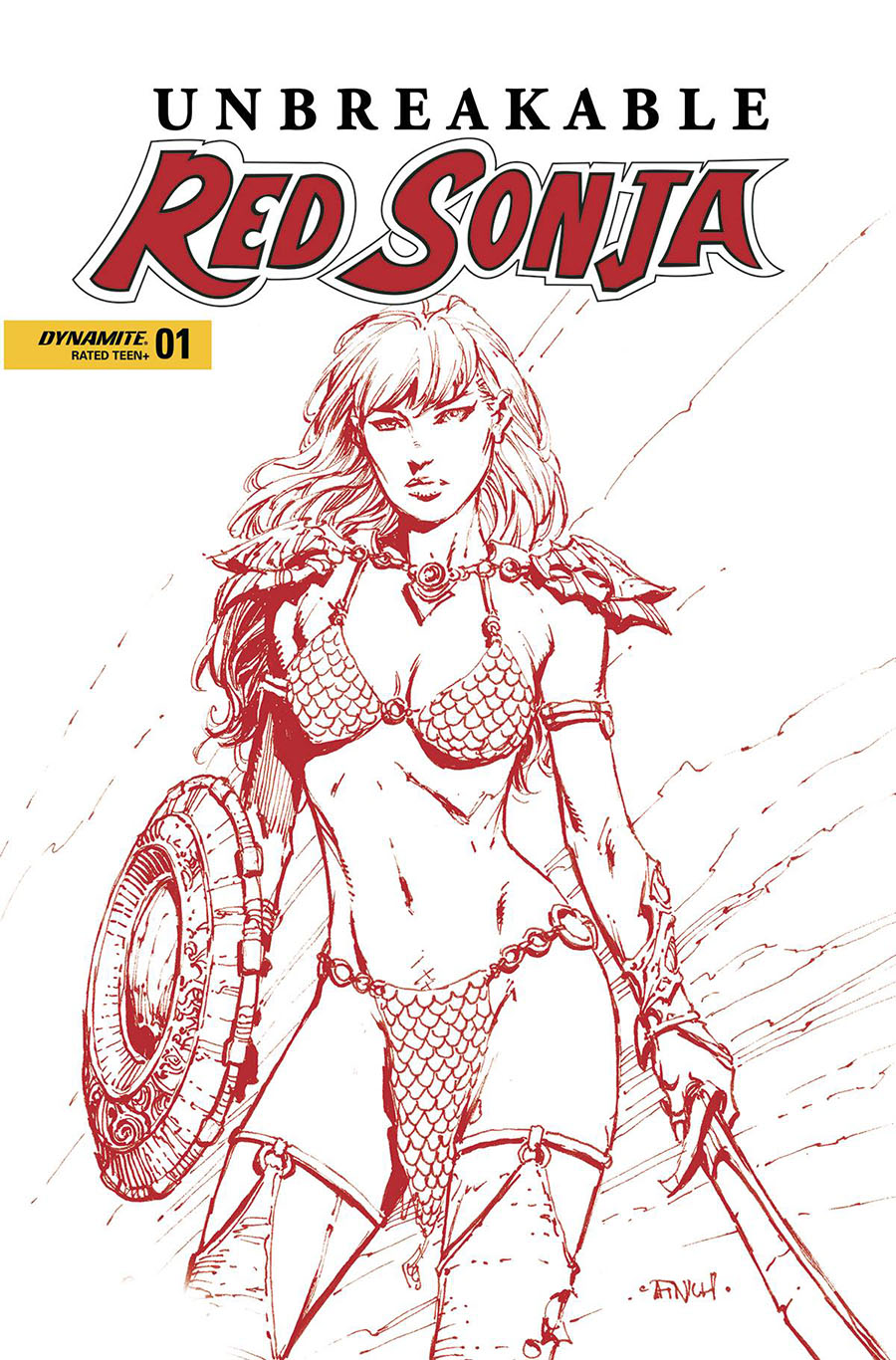 Unbreakable Red Sonja #1 Cover Z Incentive David Finch Fiery Red Cover