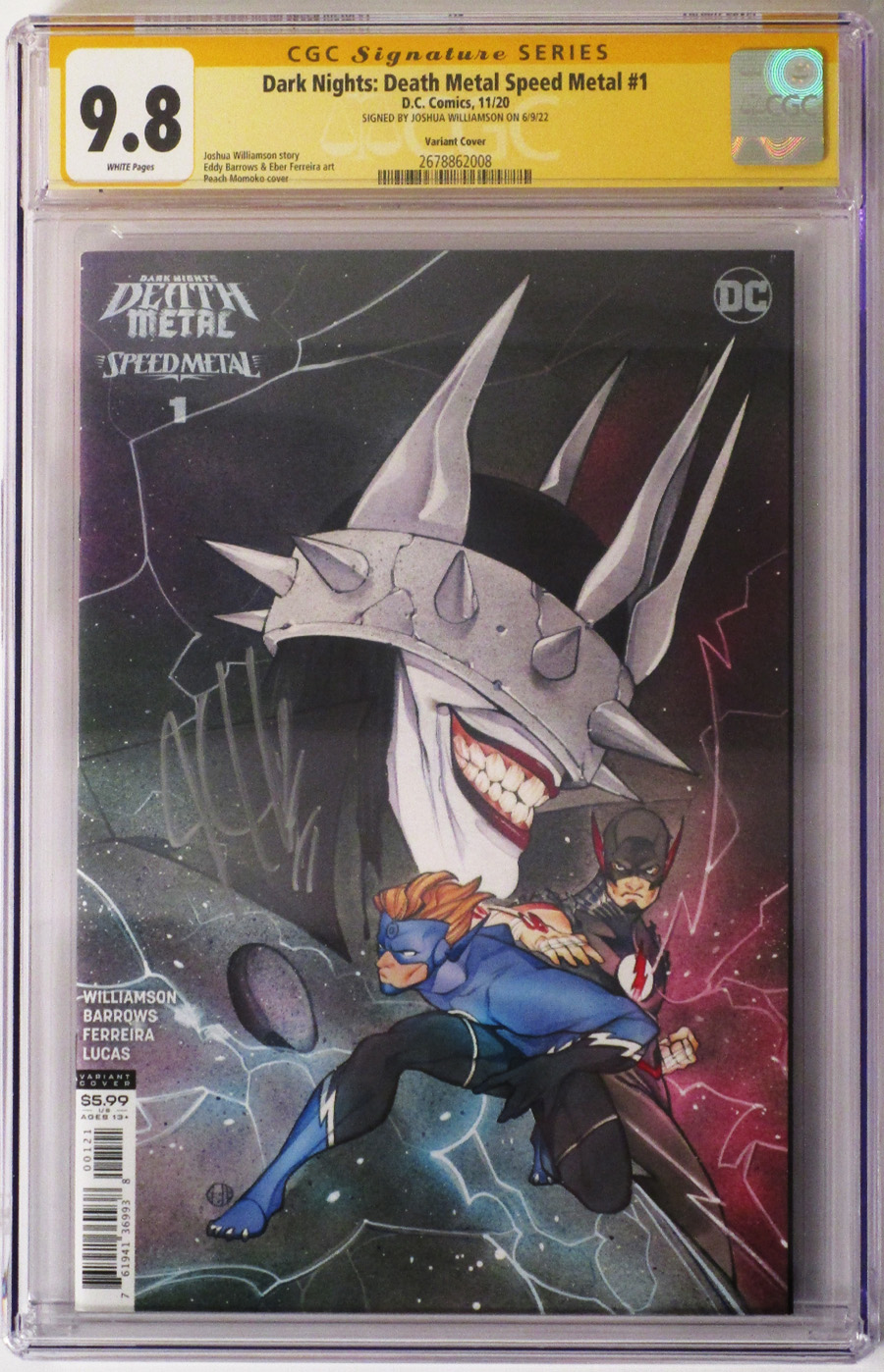 Dark Nights Death Metal Speed Metal #1 (One Shot) Cover D Incentive Peach Momoko Variant Cover Signed By Joshua Williamson CGC 9.8