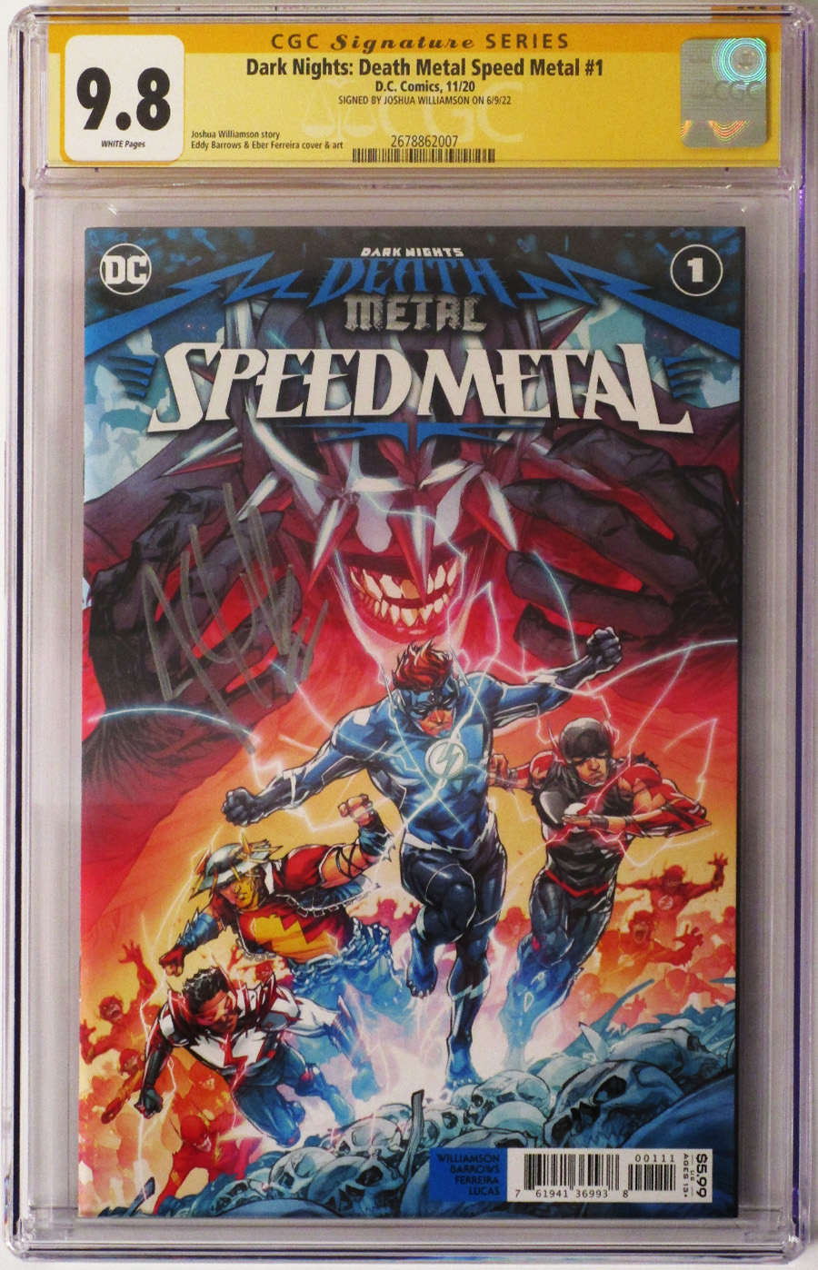 Dark Nights Death Metal Speed Metal #1 (One Shot) Cover E Regular Howard Porter Card Stock Cover Signed By Joshua Williamson CGC 9.8