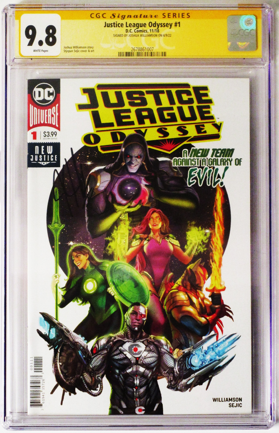 Justice League Odyssey #1 Cover D Regular Stjepan Sejic Cover Signed By Joshua Williamson CGC 9.8