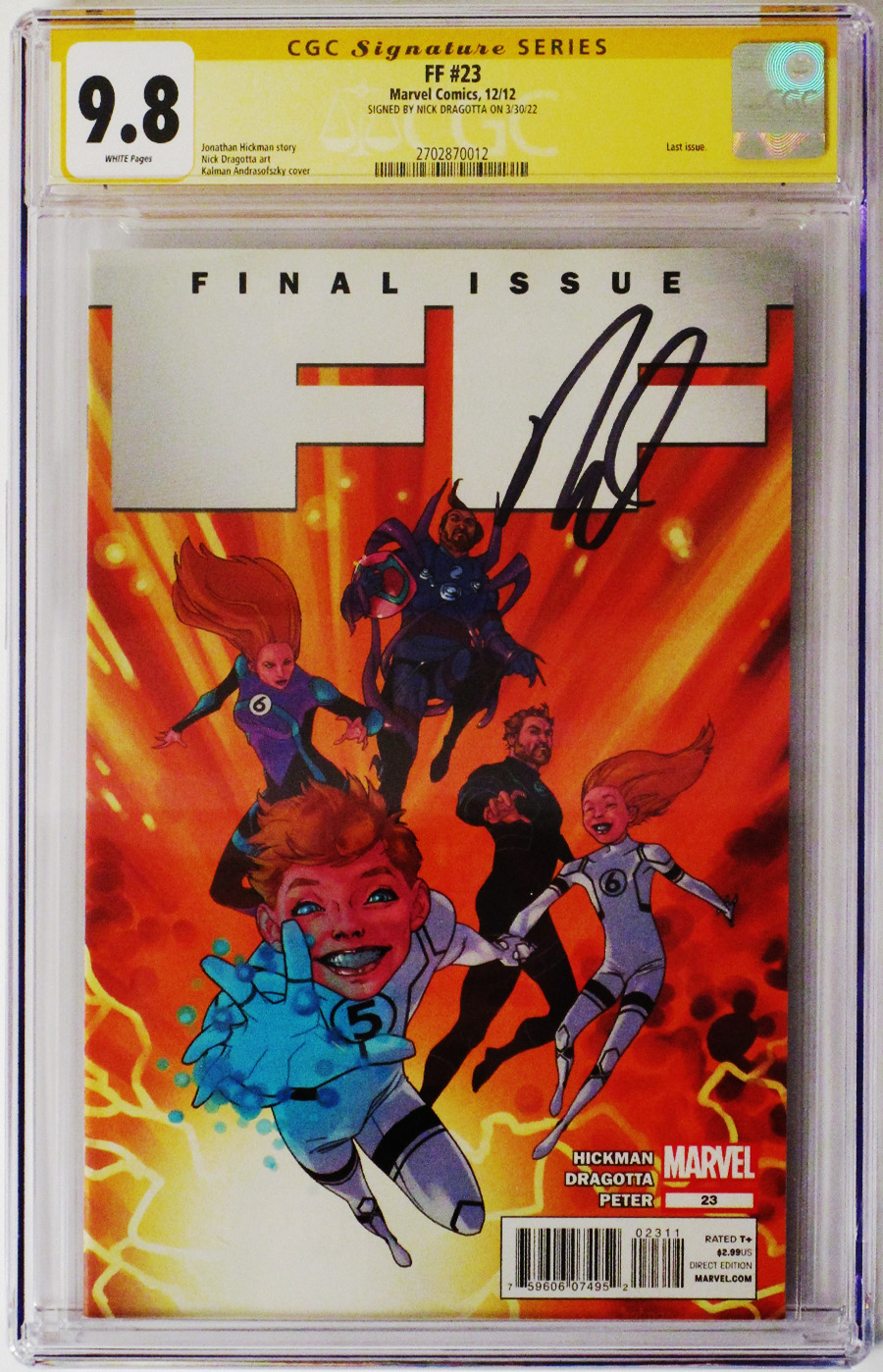 FF #23 Cover C Regular Kalman Androsofzsky Cover Signed By Nick Dragotta CGC 9.8