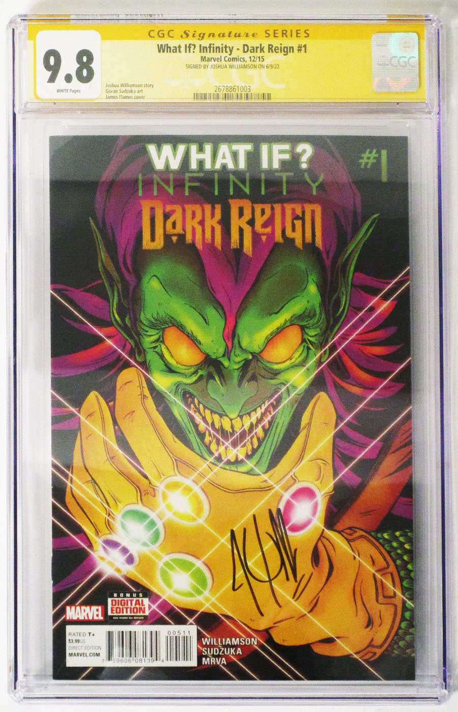 What If Infinity Dark Reign #1 Cover B Signed By Joshua Williamson CGC 9.8