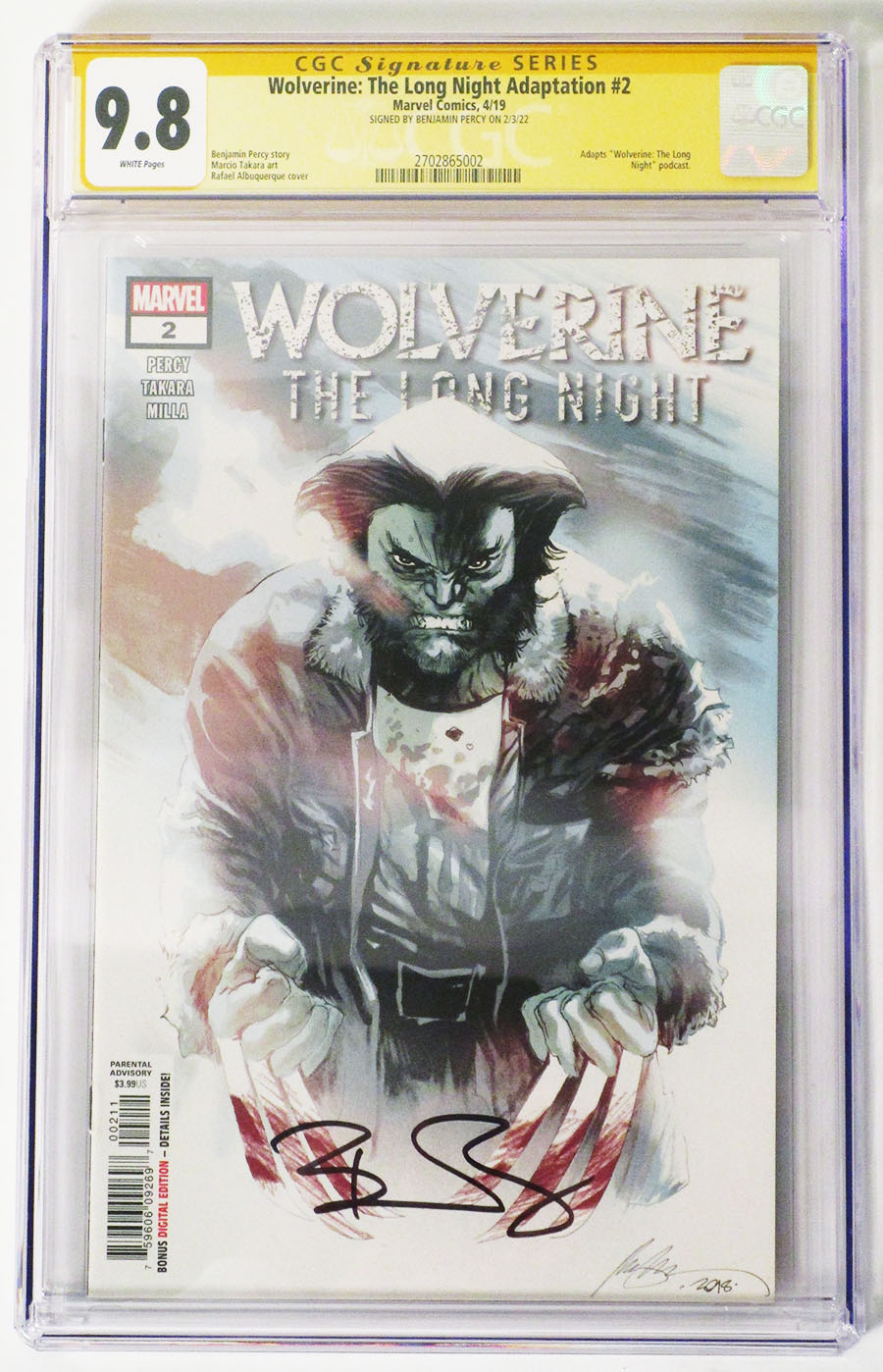Wolverine Long Night Adaptation #2 Cover B Signed by Benjamin Percy CGC 9.8