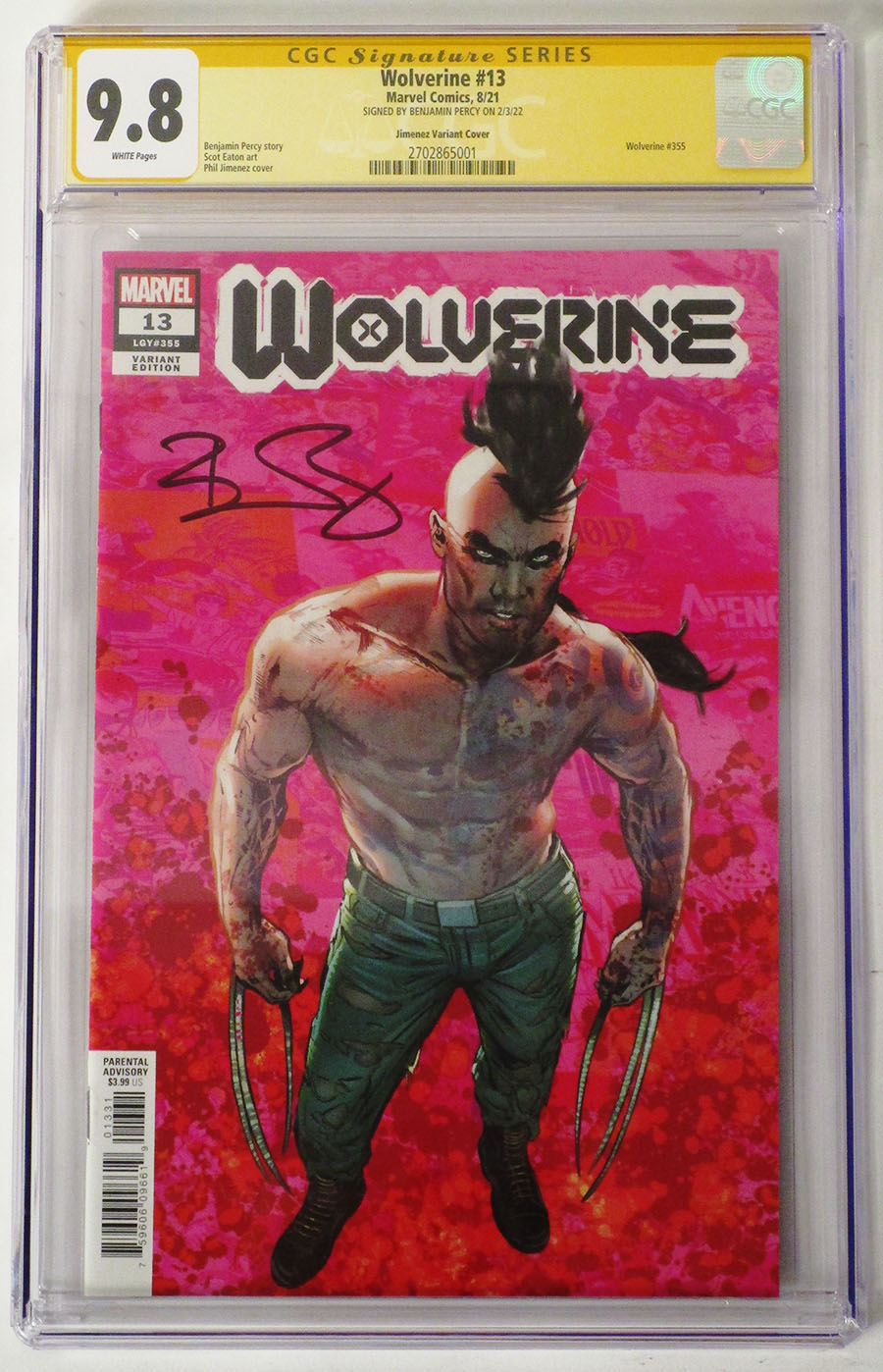 Wolverine Vol 7 #13 Cover I Variant Phil Jimenez Pride Month Cover (Hellfire Gala Tie-In) Signed by Benjamin Percy CGC 9.8